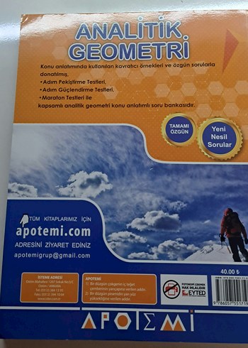  Apotemi Analitik Geometri Soru Bankası