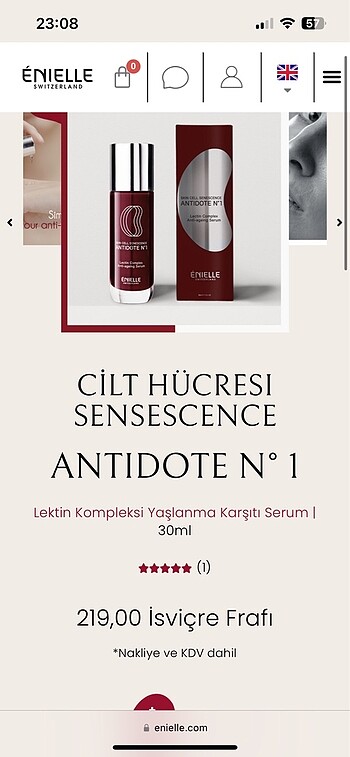 enielle switzerland yaşlanma karşıtı serum