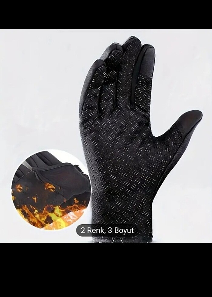 Bisiklet ve Motosiklet Sürüşü için Kış Eldivenleri - Sıcak,su ,R - Görsel 2