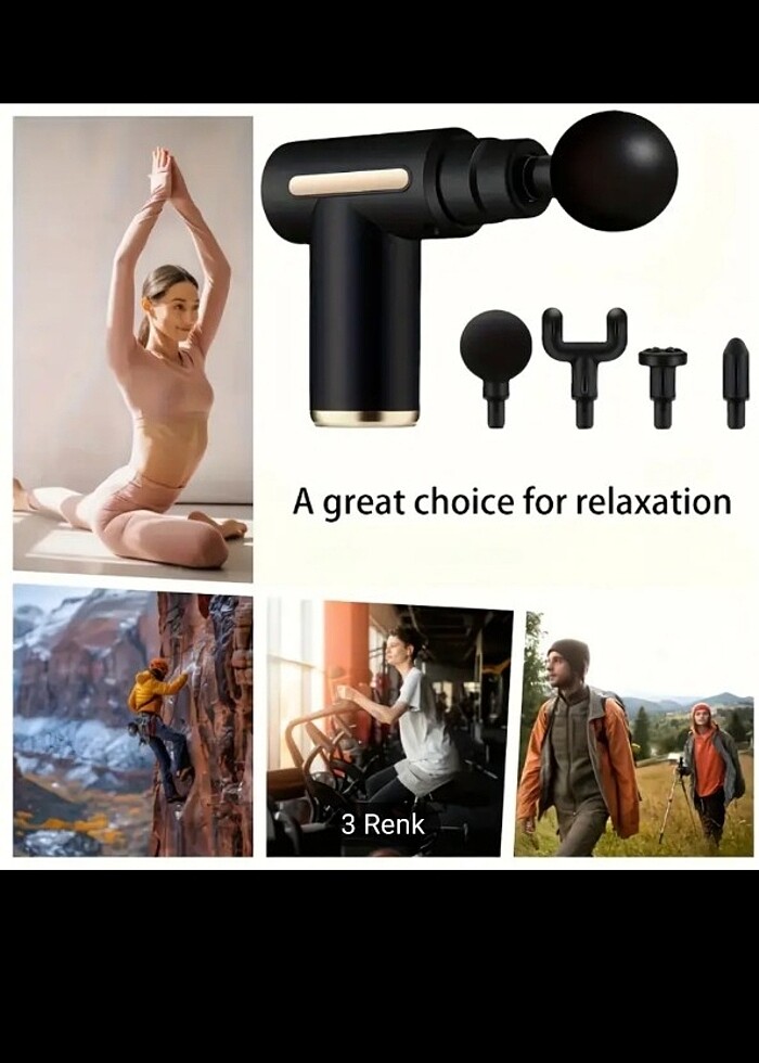 USB Kas Kitle Masaj Tabancası LCD Ekran ile, 6-Seviye Şiddet, Vü - Görsel 3