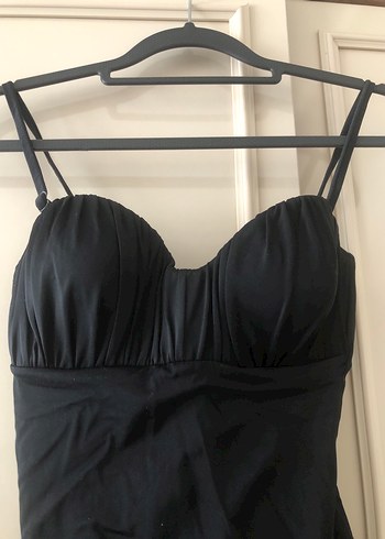 Kadın Siyah Drapeli Askılı Mayo - Görsel 2