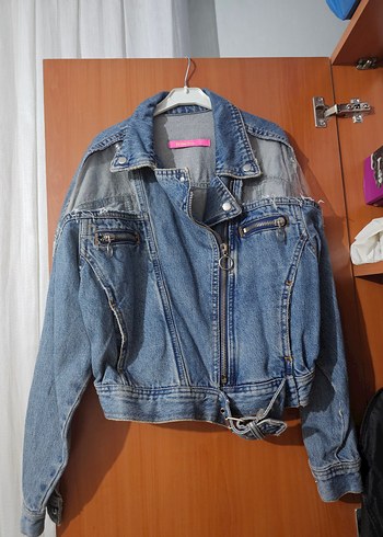 Kadın Mavi Bel Detaylı Kot Ceket - Görsel 2