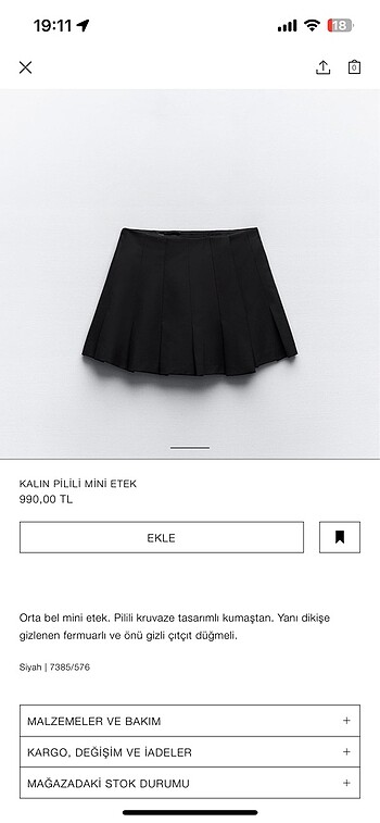 Kalın pilili mini etek