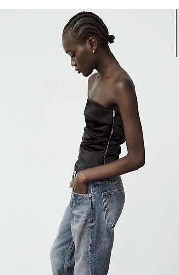 Zara Saten zara straplez top