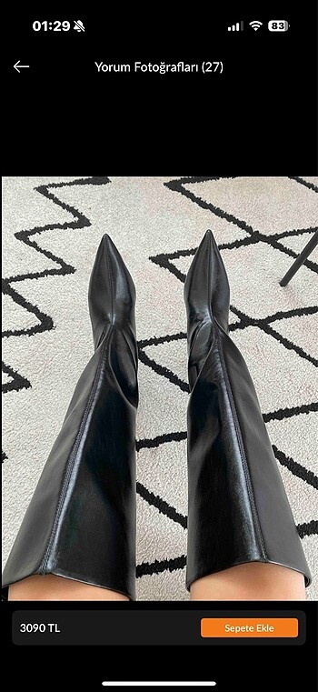 37 Beden siyah Renk Pull bear siyah çizme