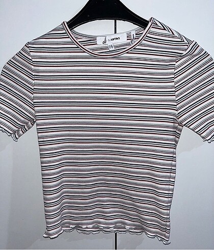 Çizgili Crop Tişört