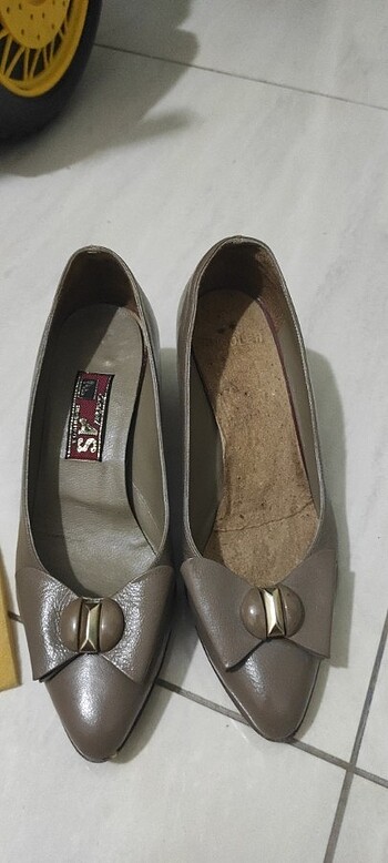 37 Beden Vizon kısa topuk ayakkabı