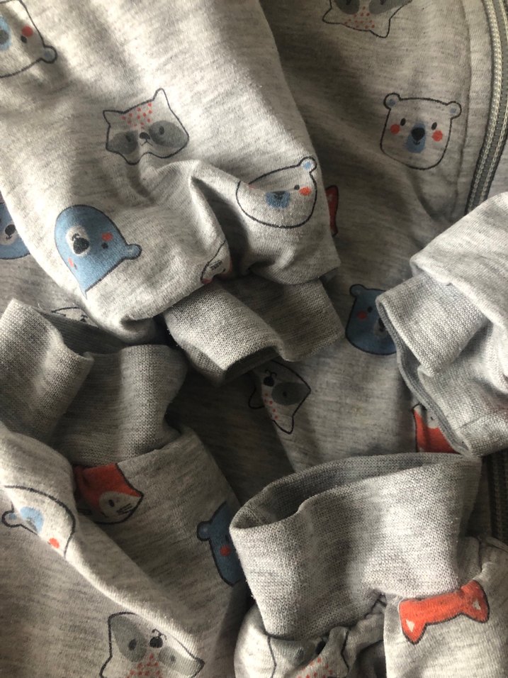 Uzun Kollu, Fermuarlı Gri Bebek Tulum - Görsel 3