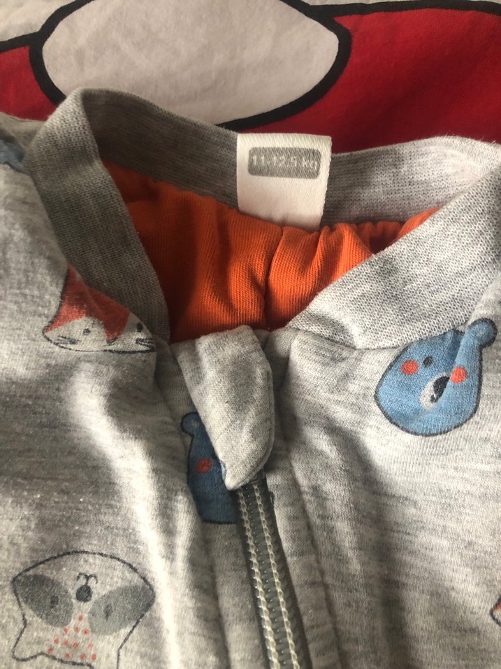 Uzun Kollu, Fermuarlı Gri Bebek Tulum - Görsel 5