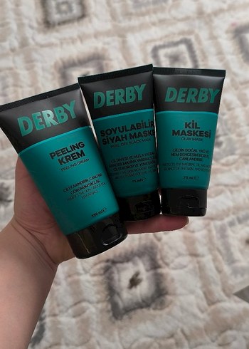 Derby Siyah Maske, Kil Maskesi ve Peeling Krem Seti