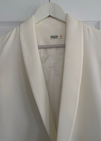 Diğer Düğmeli Beyaz Kadın Blazer Ceket