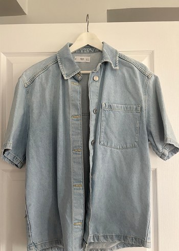 Kadın Mavi Kısa Kollu Denim Ceket