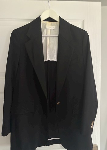 Düğmeli Siyah Kadın Blazer Ceket