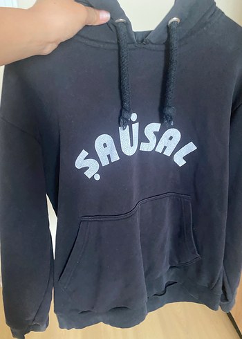 Trendyol & Milla Siyah Kapüşonlu Sweatshirt XL