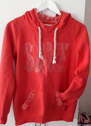 Fuşya pembe sweatshirt