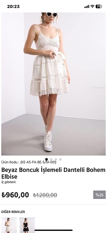 Beyaz mini elbise - Görsel 2