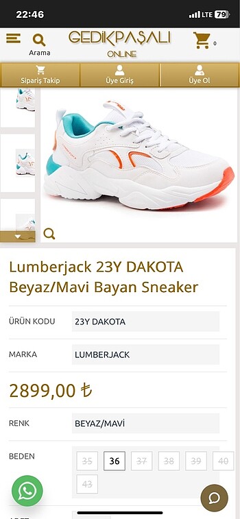 39 Beden beyaz Renk Orijinal spor ayakkabı