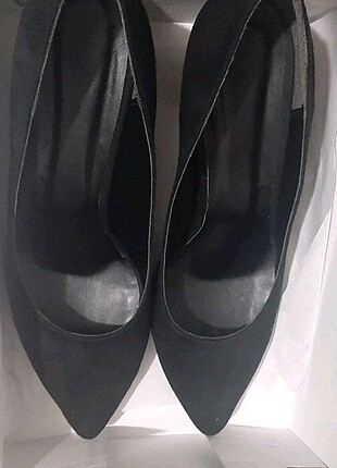 42 Beden siyah süet topuklu ayakkabı