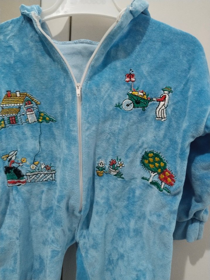 Nakışlı Mavi Bebek Erkek Tulumu - Görsel 2