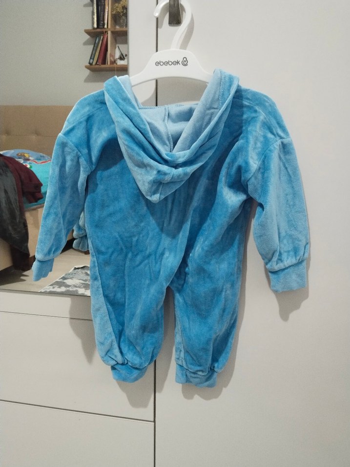 Nakışlı Mavi Bebek Erkek Tulumu - Görsel 3