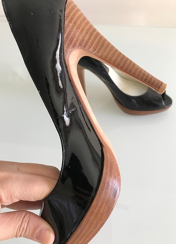 Steve Madden Siyah Rugan Stiletto - Görsel 5
