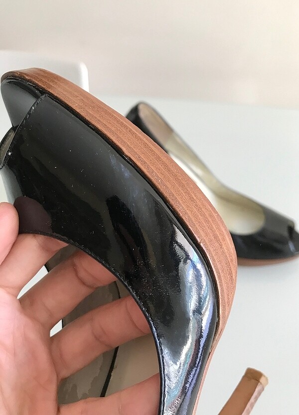 Steve Madden Siyah Rugan Stiletto - Görsel 4