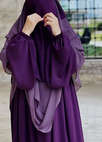 Mor abaya sufle pece takım
