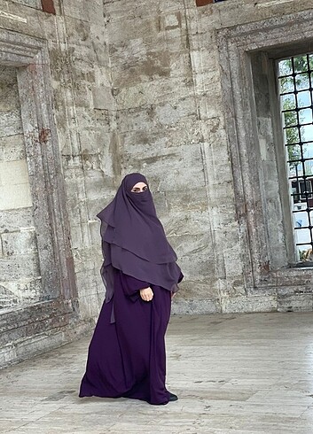 universal Beden mor Renk Mor abaya sufle pece takım