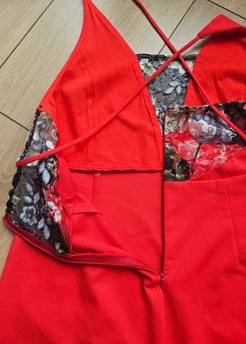 kırmızı penye mini elbise - Görsel 10