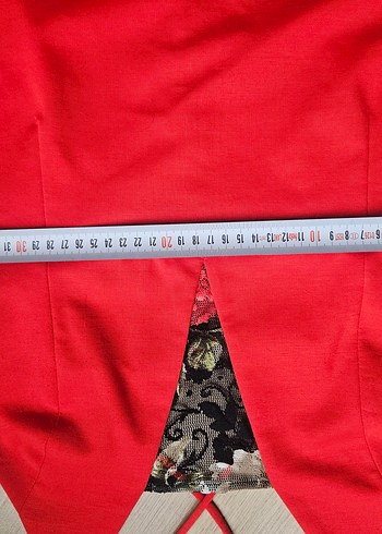 kırmızı penye mini elbise - Görsel 7