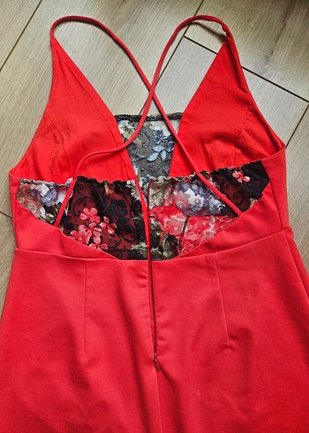 kırmızı penye mini elbise - Görsel 8