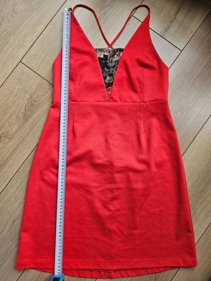 kırmızı penye mini elbise - Görsel 3