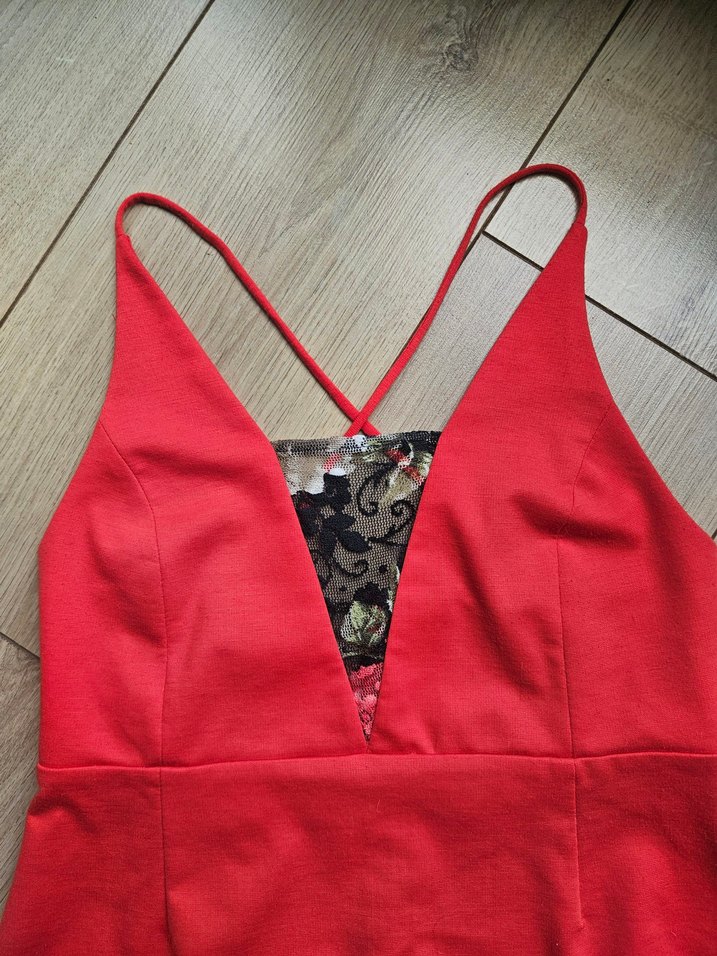 kırmızı penye mini elbise - Görsel 4