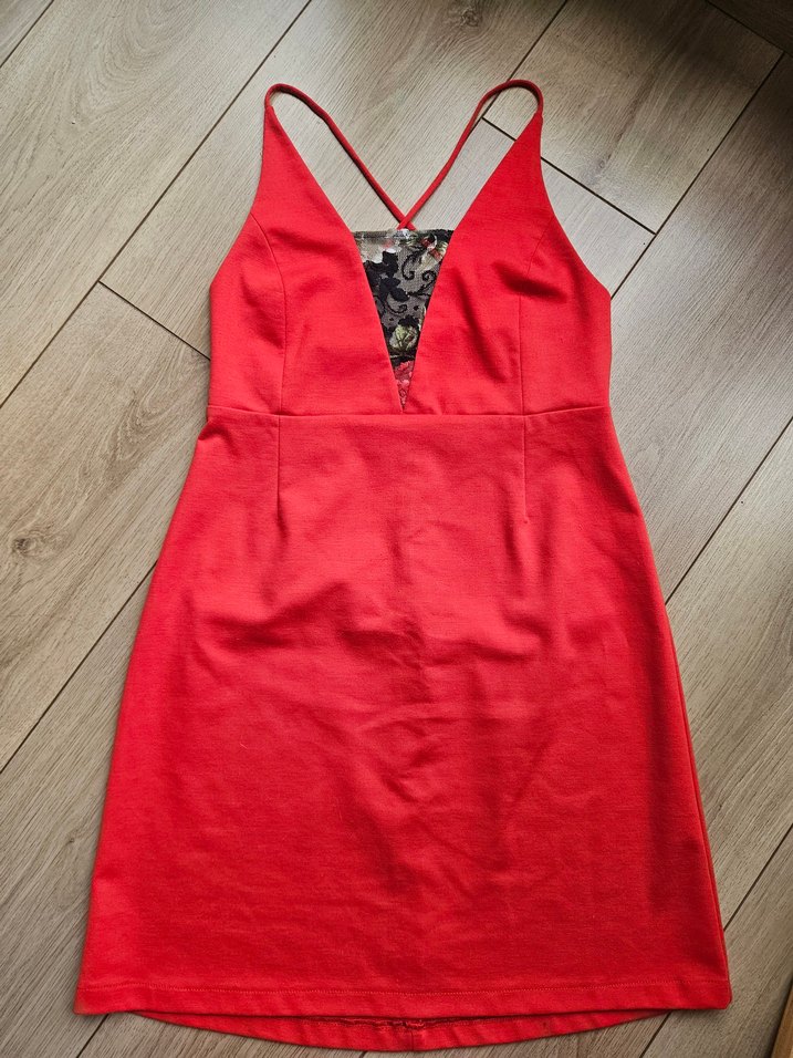 kırmızı penye mini elbise - Görsel 2