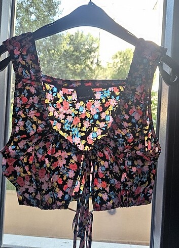 CROP M BEDEN ÇİÇEKLİ