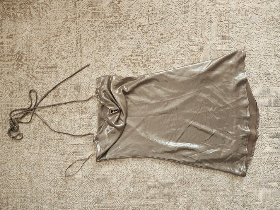 Parlak Gri Drapeli Kadın Body Zinciri - Görsel 3