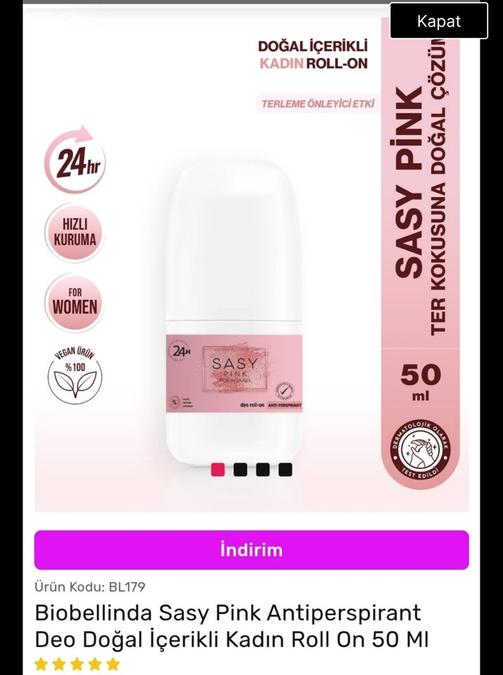 Biobellinda Sasy Kadın Roll On Deodorant 50 ml - Görsel 2