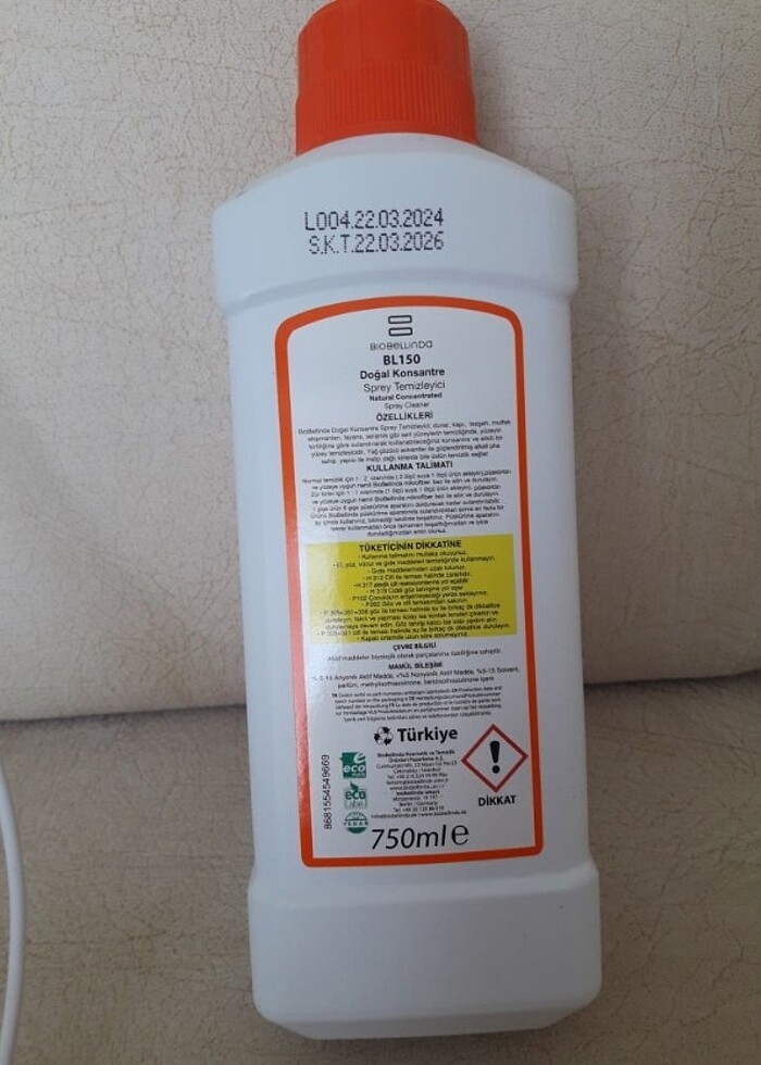 Biobellinda konsantre sprey temizleykci - Görsel 2