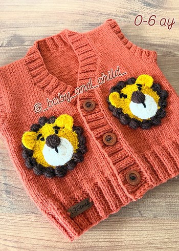 Renkli Nakışlı Erkek Bebek Triko Yelek - Görsel 2