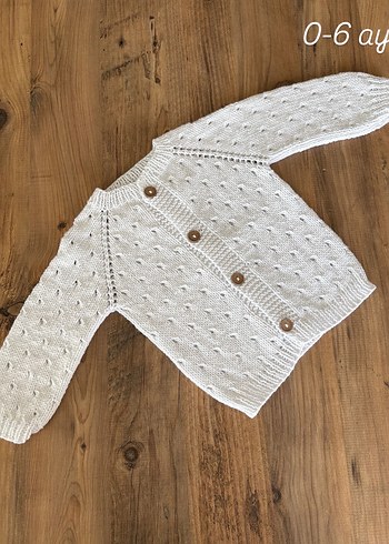 Beyaz ajurlu hırka - Görsel 2