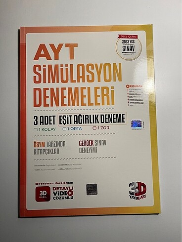 3D yayınları eşit ağırlık ayt simülasyon denemeleri
