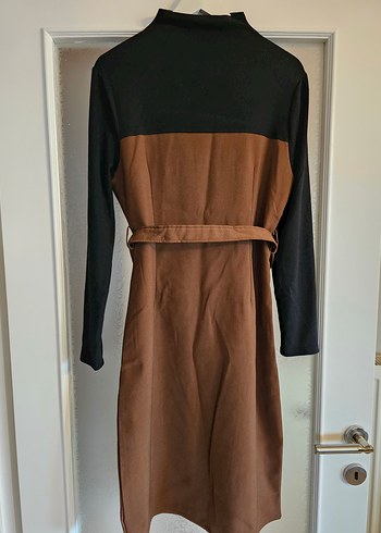 Kemerli Uzun Boy Süet Kadın Elbise - Görsel 2