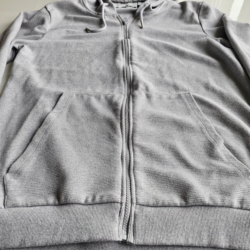 Gri Kapüşonlu Fermuarlı Erkek Sweatshirt - Görsel 5