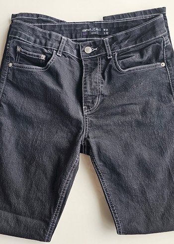 Gri Düğmeli Erkek Jean - Görsel 6