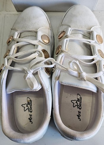 Art Bella Düğme Detaylı Beyaz Kadın Spor Ayakkabı - Görsel 3