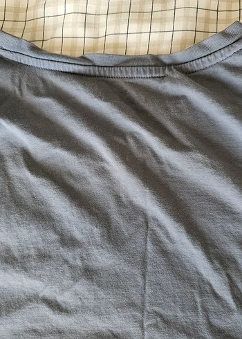 Gri Baskılı Kısa Kollu Tişört - Görsel 6