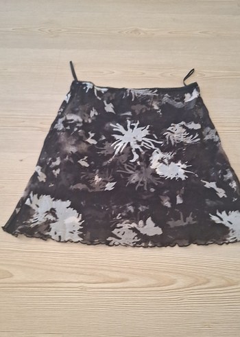 Dantel Detaylı Siyah Mini etek - Görsel 5