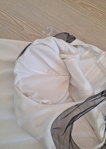 Beyaz incili dantel detaylı - Görsel 5