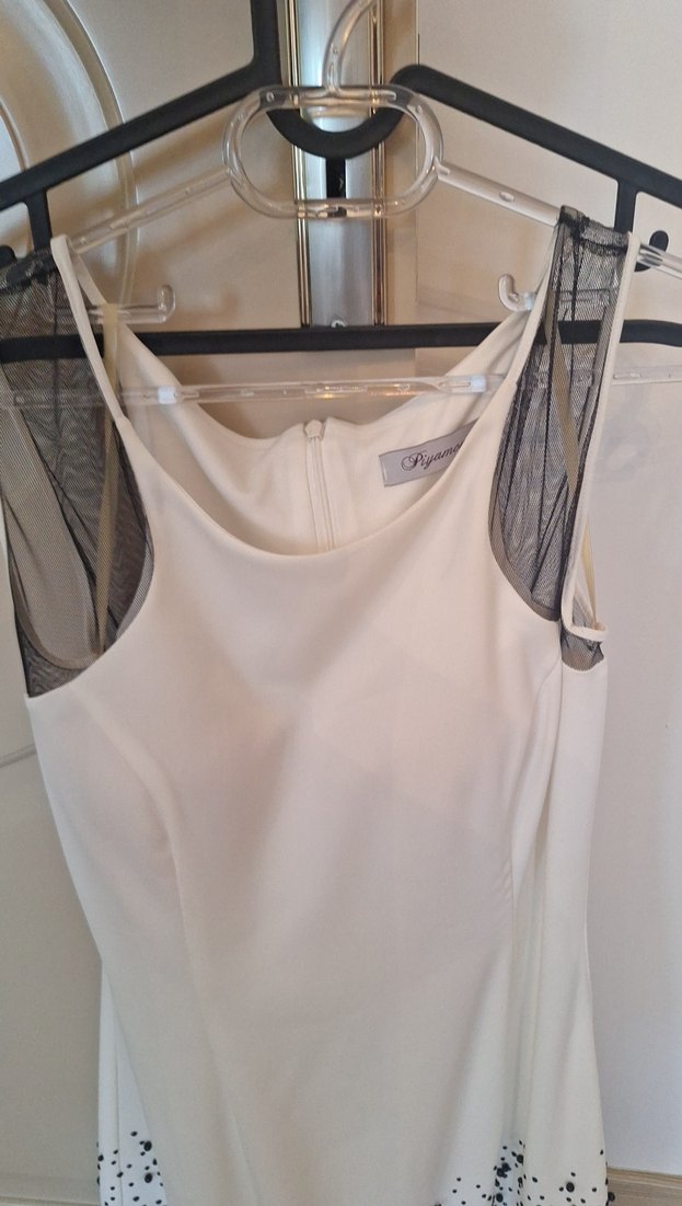 Beyaz incili dantel detaylı - Görsel 2