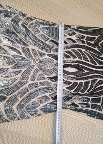 Dantel Detaylı V Yakalı Uzun Gri Abiye - Görsel 12